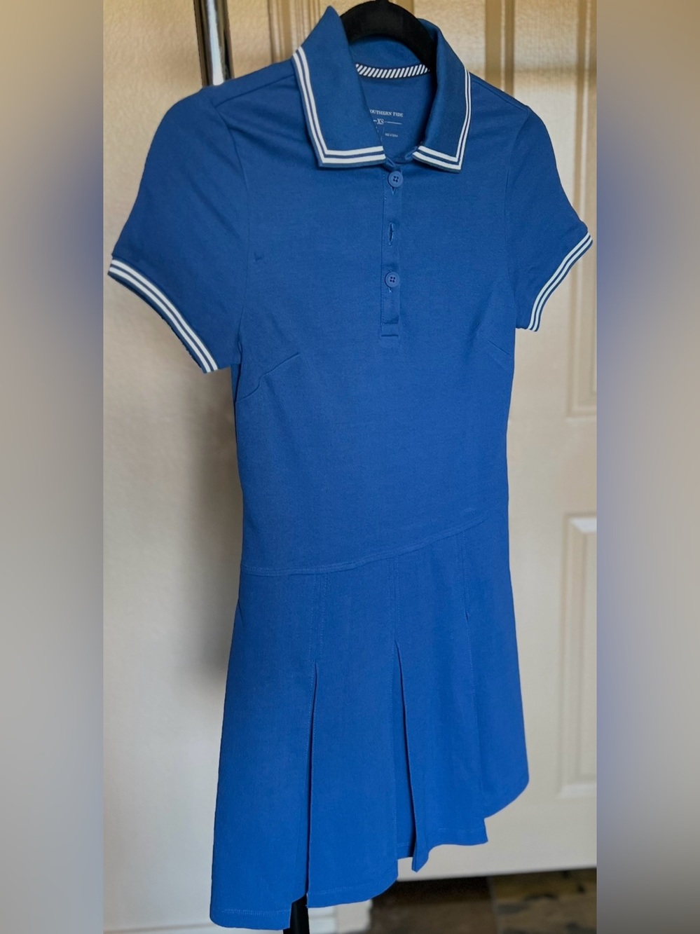 Women’s Polo Dress in Deep Blue w/ White Detailing
